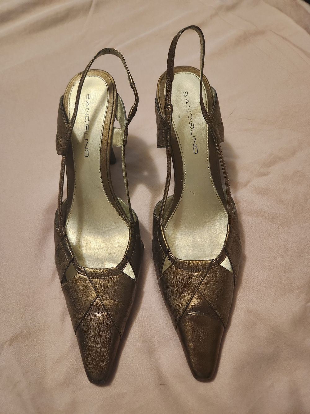 Bandolino Women's Bronze Leather Slingback Heels